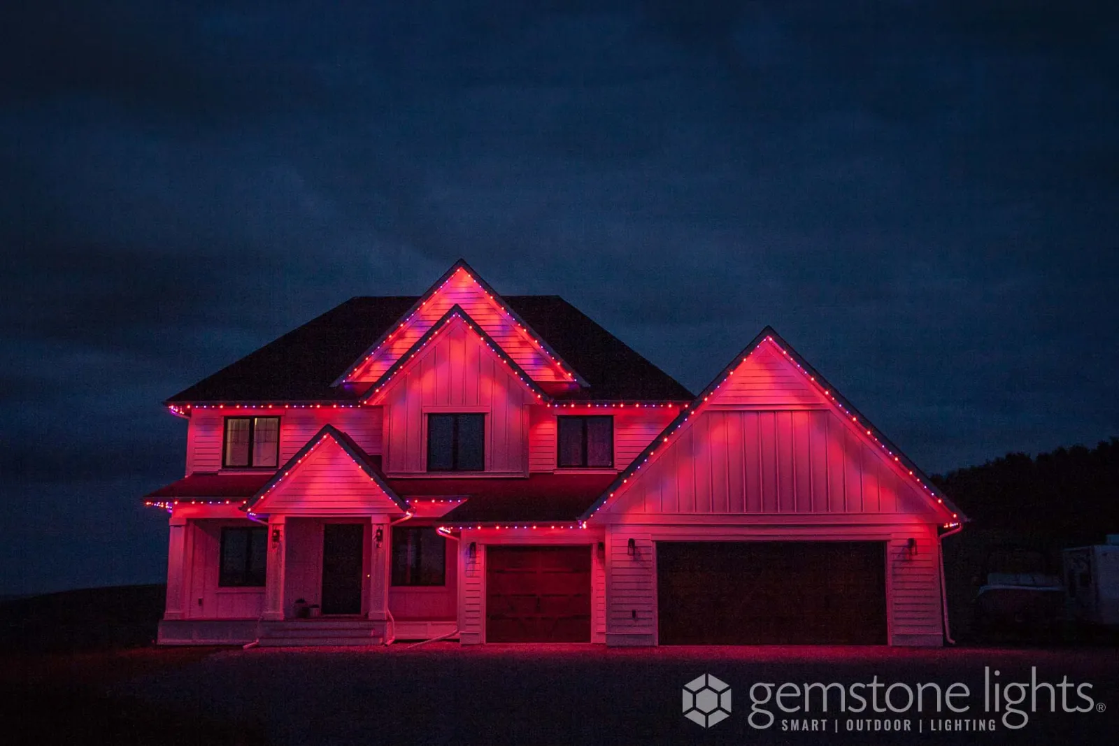 Farmhouse with red gables